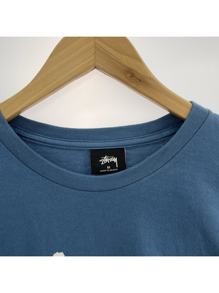 STUSSY ロゴ LS カットソー 青 M