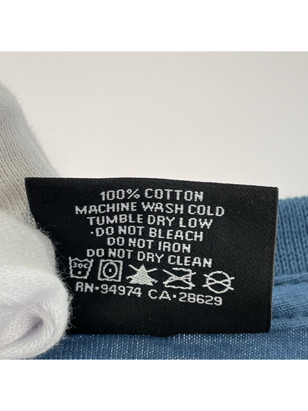 STUSSY ロゴ LS カットソー 青 M