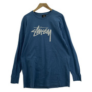 STUSSY ロゴ LS カットソー 青 M