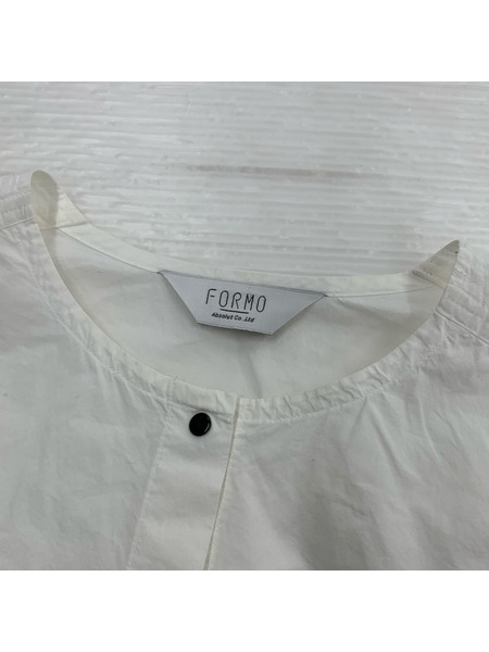 長袖シャツ FORMO スナップシャツ 白