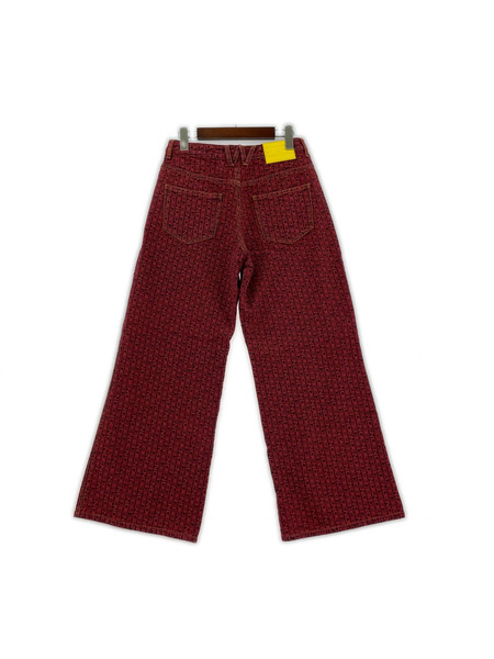 BEEDEN ジャガードパンツ S レッド