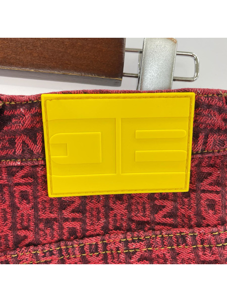 BEEDEN ジャガードパンツ S レッド