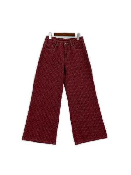 BEEDEN ジャガードパンツ S レッド