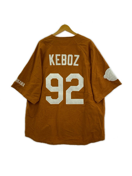 Keboz 半袖シャツ ベースボールシャツ/茶/XL
