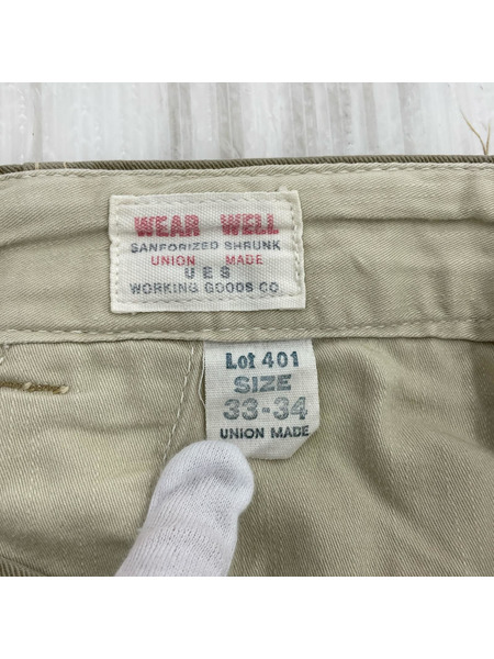 UES パンツ チノ 401 ベージュ (W33)