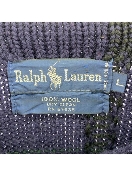 POLO RALPH LAUREN ニット・セーター 80s タータンチェック(L)[値下]
