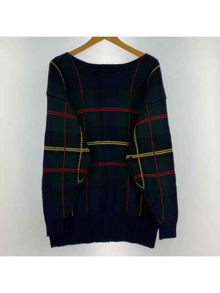 POLO RALPH LAUREN ニット・セーター 80s タータンチェック(L)[値下]