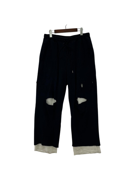 ANCELLM パンツ ANCELLM CRASH SWEAT LAYERED PANTS