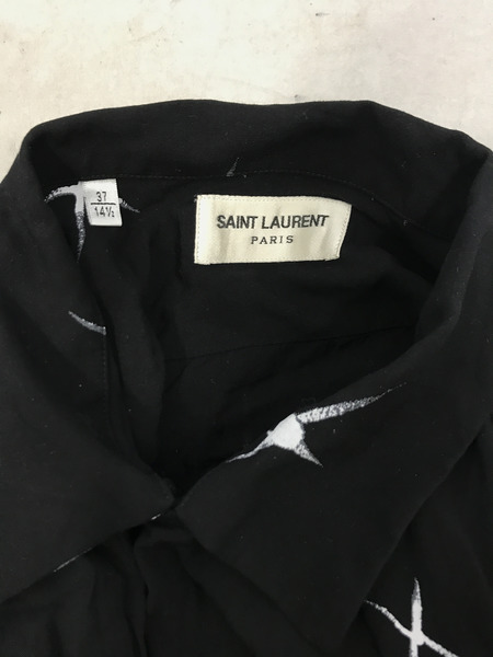 メンズラグ衣料 オープンカラーシャツ シューティングスター 37 黒