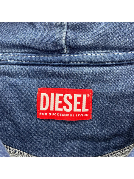 DIESEL パーカー d-um-rib track 青