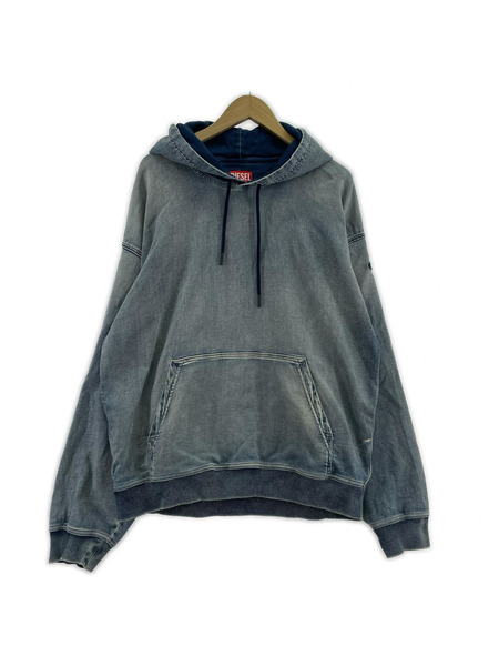DIESEL パーカー d-um-rib track 青