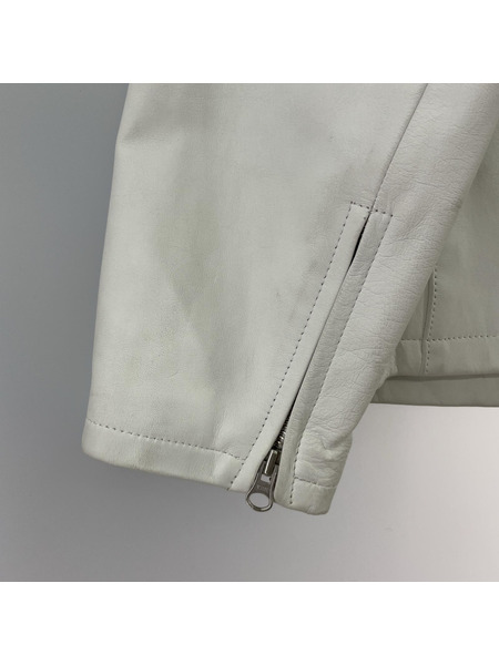 Y'2 LEATHER レザージャケット シングル/XL/ホワイト/ホースハイド