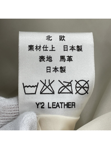 Y'2 LEATHER レザージャケット シングル/XL/ホワイト/ホースハイド