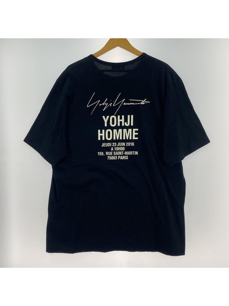 Yohji Yamamoto POUR HOMME/17SS/スタッフ/Tシャツ/黒/3[値下]