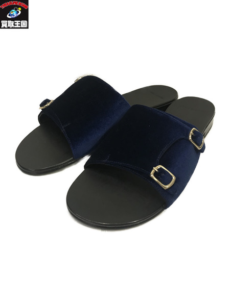 ANGELO RUFFO/NAVY BLUE VELVET/サンダル/42/26.5cm/アンジェロルッフォ/メンズ/靴[値下]