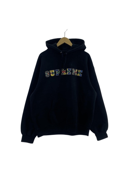 Supreme 23AW カレッジロゴマルチカラーPOパーカー（L）黒