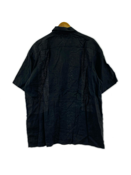 Supreme 24SS Mesh Panel Linen S/S Shirt 黒 (L)