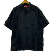 Supreme 24SS Mesh Panel Linen S/S Shirt 黒 (L)