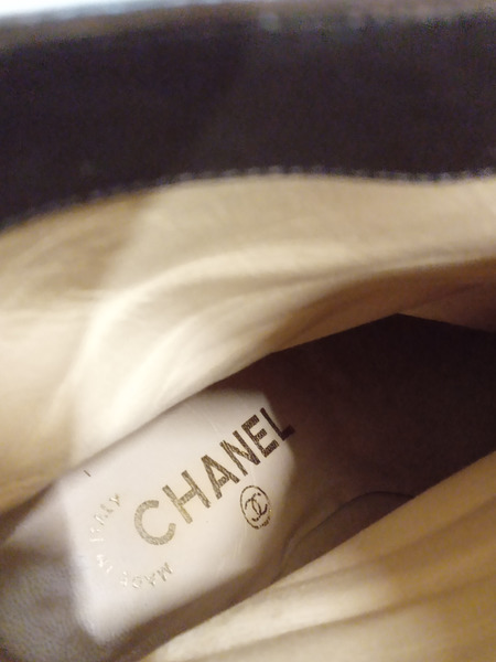 CHANEL ショートブーツ 茶 38