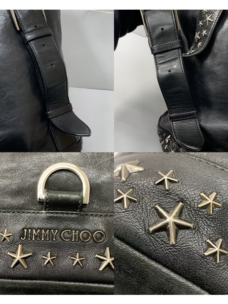 JIMMY CHOO スタースタッズ レザーリュックサック BLK 本体のみ ダメージあり ジミーチュウ バックパック