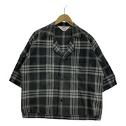SUNSEA 半袖シャツ 半袖チェックシャツ 3 グレー
