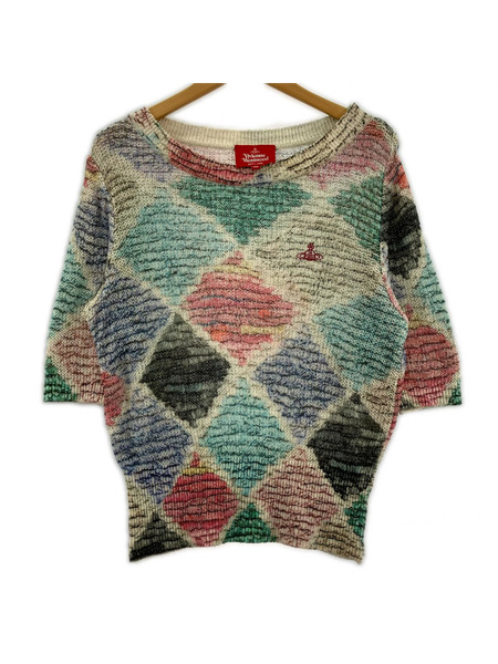 Vivienne Westwood red labelS/S 総柄デザインサマーニット マルチカラー 0