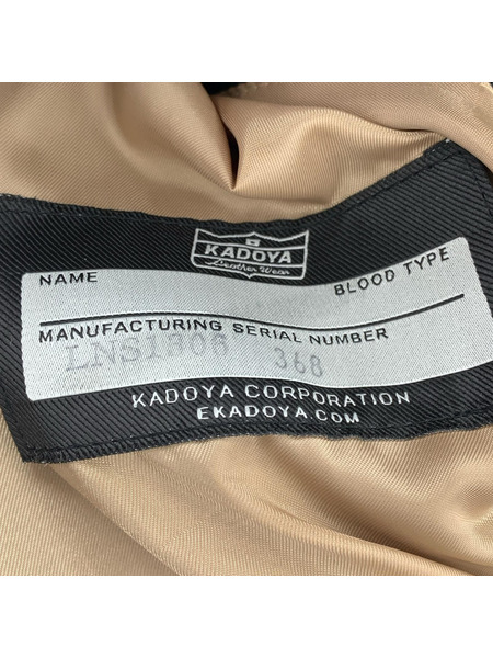 レザージャケット KADOYA シングルライダース レザージャケット SIZE:L
