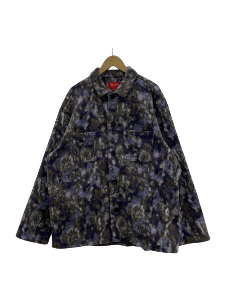 Supreme 2021AW PAISLEY FLEECE SHIRT PURPLE SIZE:L