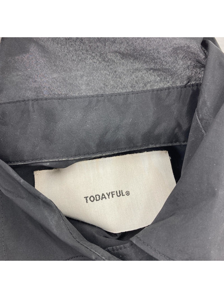 TODAYFUL/24SSサテンショートシャツ/BLK[値下]