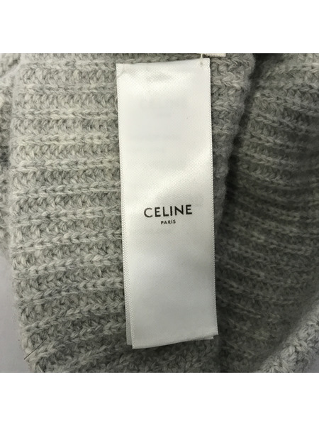 CELINE ﾌﾛﾝﾄﾛｺﾞ ﾆｯﾄｷｬｯﾌﾟ ｸﾞﾚｰ