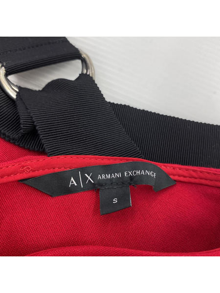 ARMANI EXCHANGE ノースリーブワンピース バックオープン SSワンピース 赤