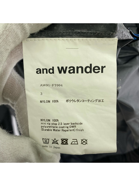 and wander パーカー(ジップアップ) ナイロンジャケット ブラック 3