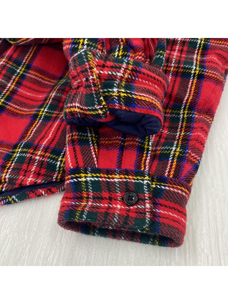 Supreme 23AW Tartan Flannel Hooded Shirt Red M