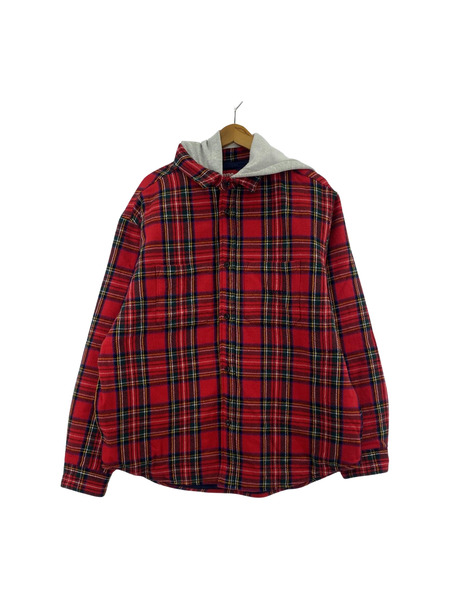 Supreme 23AW Tartan Flannel Hooded Shirt Red M