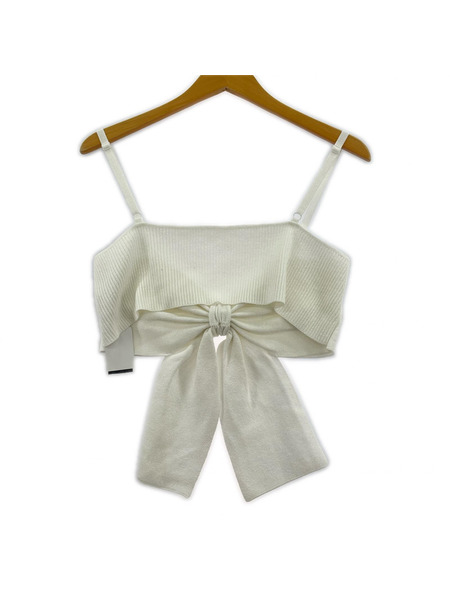 Candy Stripper ソノ他 BIG RIBBON KNIT BUSTIER 白 F