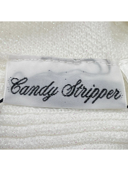 Candy Stripper ソノ他 BIG RIBBON KNIT BUSTIER 白 F