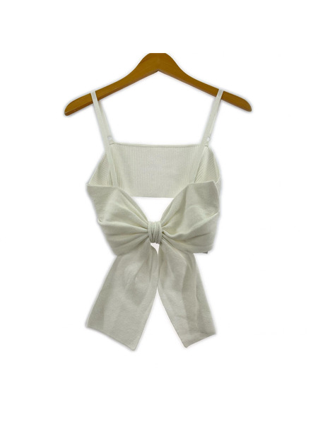 Candy Stripper ソノ他 BIG RIBBON KNIT BUSTIER 白 F