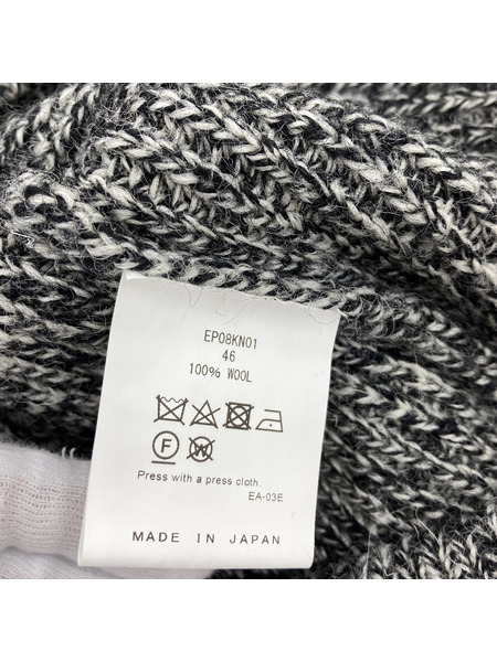 Ernie Palo 24AW SHETLAND WOOL RIB MIDDLE CARDIGAN 46 グレ-