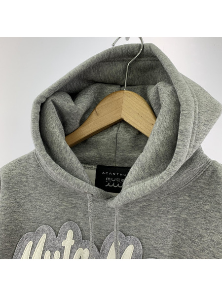 muta×ACANTHUS Script Logo Hooded Sweatshirts POパーカー L グレー