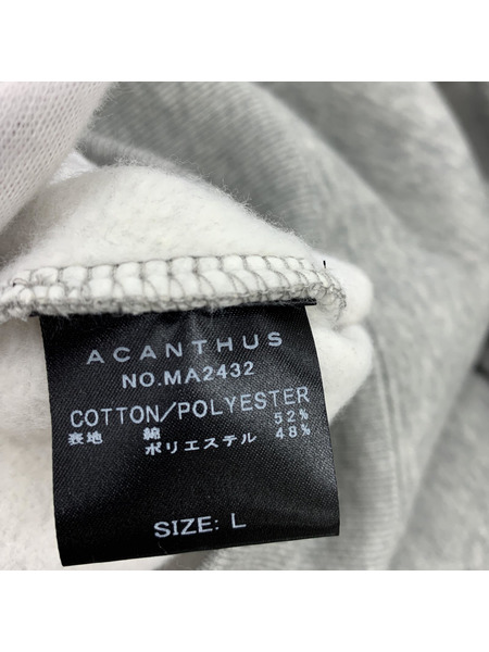 muta×ACANTHUS Script Logo Hooded Sweatshirts POパーカー L グレー