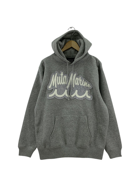 muta×ACANTHUS Script Logo Hooded Sweatshirts POパーカー L グレー