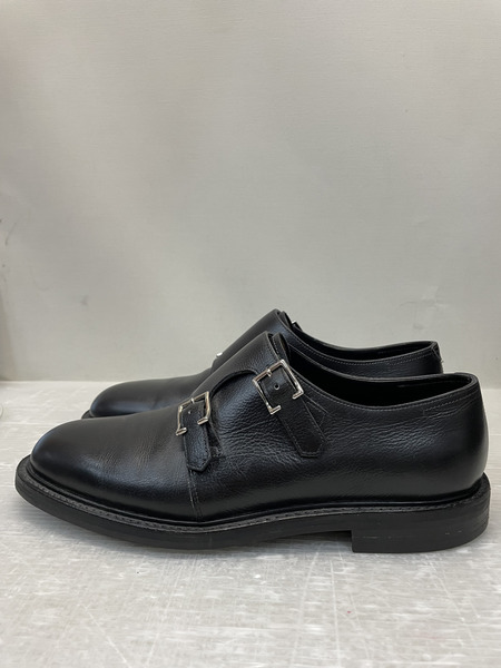 JOHN LOBB MORVAL ダブルモンクストラップ バッファローレザーシューズ 7 1/2 ブラック