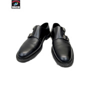 JOHN LOBB MORVAL ダブルモンクストラップ バッファローレザーシューズ 7 1/2 ブラック