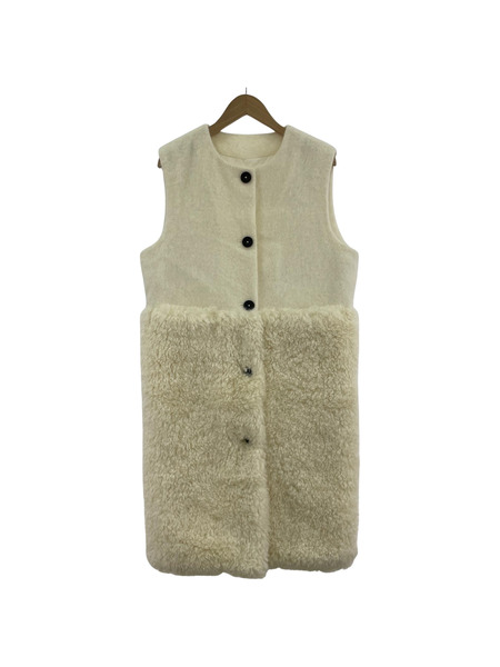 Gypsohila ジプソフィア Wool Mohair Teddy Vest（F)ホワイト