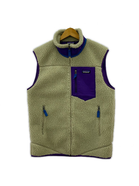 patagonia クラシックレトロXフリースベスト M アイボリー×パープル
