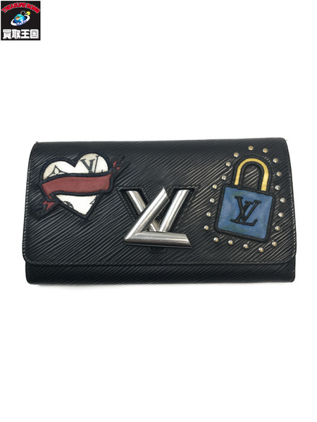 LOUIS VUITTON ルイヴィトン LV N63456 ポルトフォイユ ツイスト 長財布 エピ ステッカー ブラック