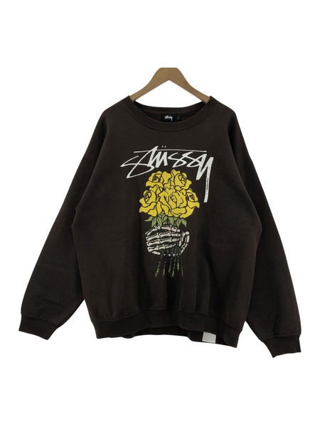 STUSSY イエローローズスウェット S 茶