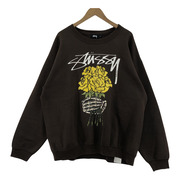 STUSSY イエローローズスウェット S 茶