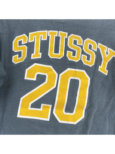 STUSSY SYロゴ ナンバリング Tシャツ 紺 S アメリカ製