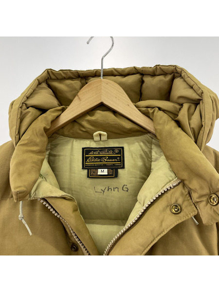 Eddie Bauer ダウンジャケット 70~80s 黒タグカラコラム  ベージュ M